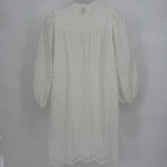 Universal Thread Sz S Eyelet Puff Balloon Sleeve‎ Mini Dress Cottagecore Peasant - Picture 5 of 8